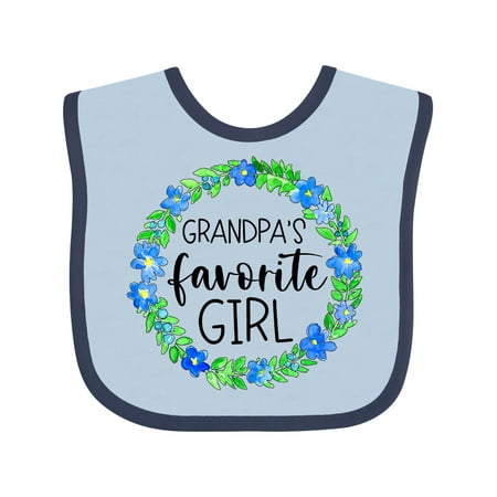 

Inktastic Grandpa s Favorite Girl Blue Flower Wreath Gift Baby Girl Bib