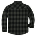 thumbnail image 2 of COEVALS CLUB Men's Flannel Jacket Shacket Sherpa Quilted Lined Casual Button up Snap Premium Jacket Shirts 15 Gray Black 4X-Large, 2 of 8