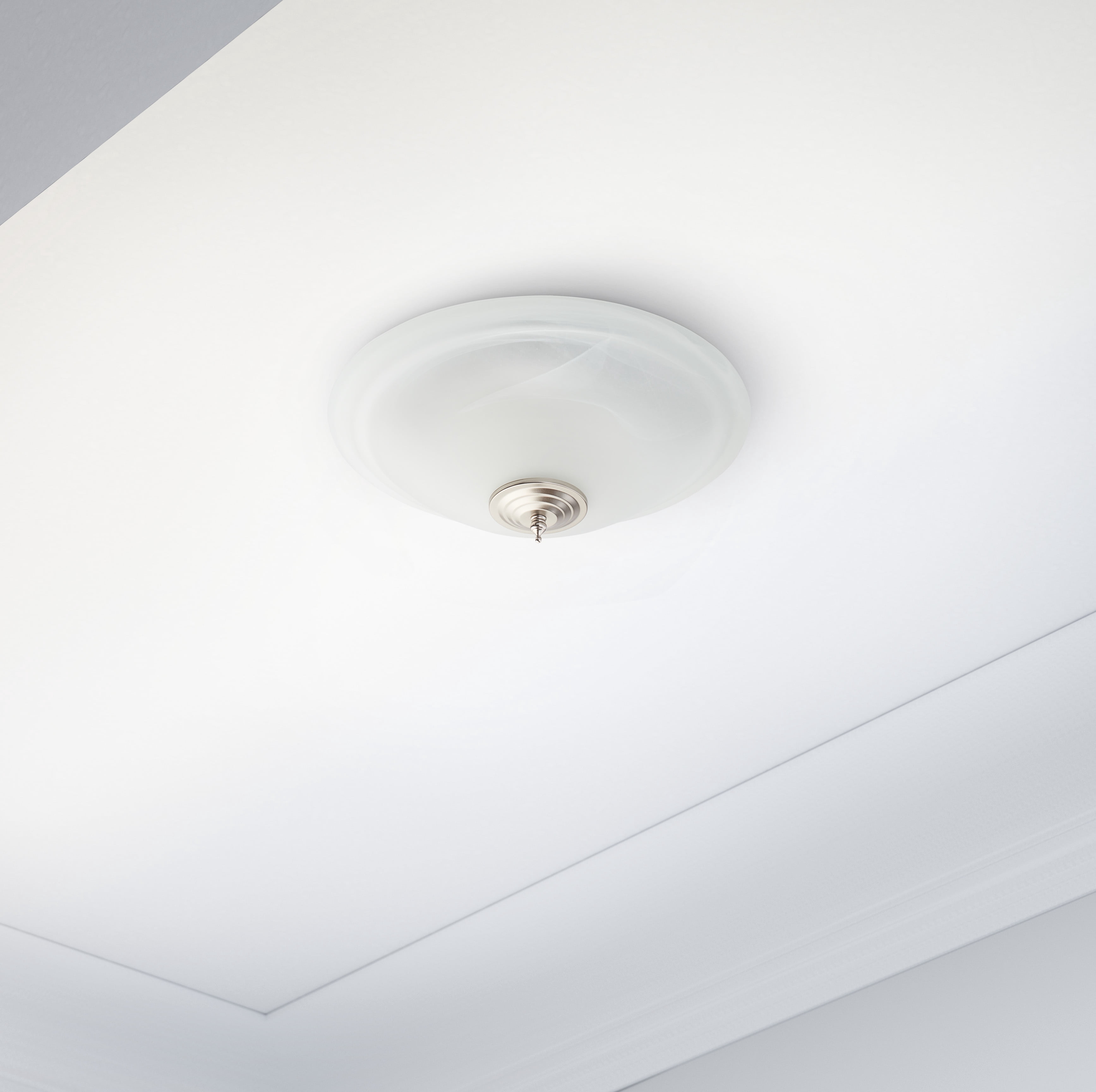 Delta Breez Decorative Bathroom Fan 100 CFM 120V Frosted Glass Ventilation Fan 30Db - White