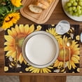 thumbnail image 4 of Sunflower Placemats Set of 6, Yellow Floral Elegant Pastoral Flowers Watercolor Placemats for Dining Table, Place Mats for Kitchen Tabletop, Waterproof Wipeable Dining Table Mats Set, 4 of 9