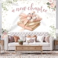 thumbnail image 3 of 7x5FT Books Baby Shower Backdrop A New Chapter Will Soon Begin Background for Girls Floral Leaves Shoes Baby Shower Party Decorations Banner Supplies Photo Booth Props, 3 of 6