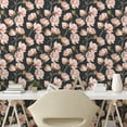 thumbnail image 2 of Ambesonne Flowers Peel & Stick Wallpaper for Home, Romance Rose Floral Blushy, 13"x100", Rose Sepia Charcoal Grey, 2 of 5