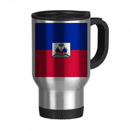 

Haiti National Flag North America Country Travel Mug Flip Lid Stainless Steel Cup Car Tumbler Thermos