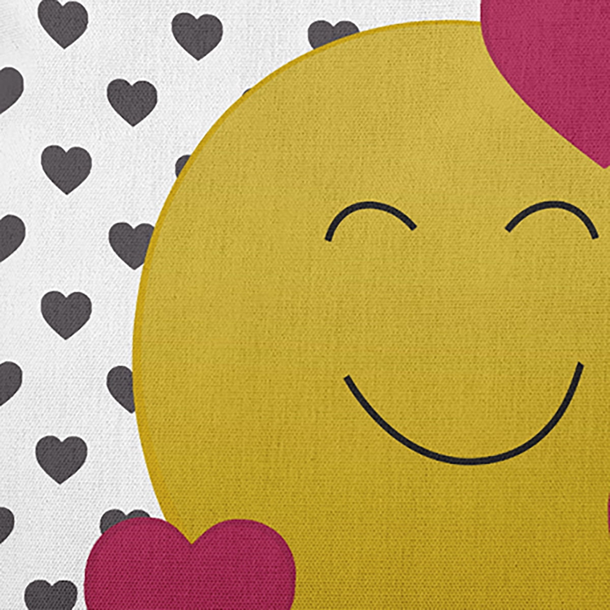 18" x 18" Simply Daisy Love Emoji Polyester Indoor/Outdoor Pillow, Dark Gray Qty 1