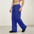 thumbnail image 6 of Wide Leg Sweatpants Men Drawstring Waist Wide-Leg Loose-Fitting Long Pants Sports Pants With Pockets Soft and Comfortable, 6 of 6