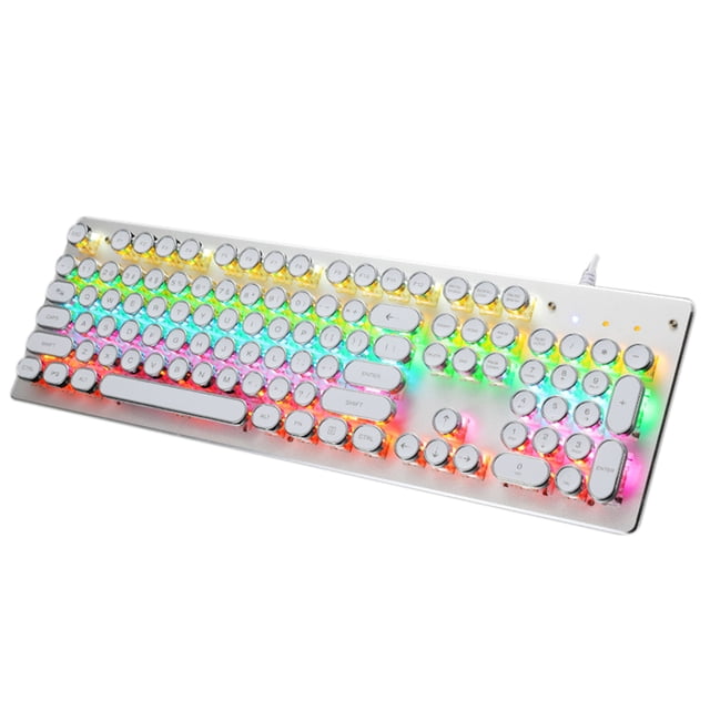 Teclado mecánico iluminado 104 teclas Teclado para juegos Funciona con USB 9 efectos de iluminación vívidos para computadora portátil E-sports Trip Travel Portable Abanopi Teclado