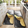 thumbnail image 4 of Kitchen Rugs Sets Of 2,Black and Gold Marble Glitter Streaks Pattern Anti Fatigue Kitchen Mat Rugs Non Slip Washable,Decorative Kitchen Floor Mats for Kitchen,Sink,Laundry,17"x47"+17"x47", 4 of 5