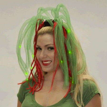 Red and Green LED Noodle Headband Flashing Dreads
