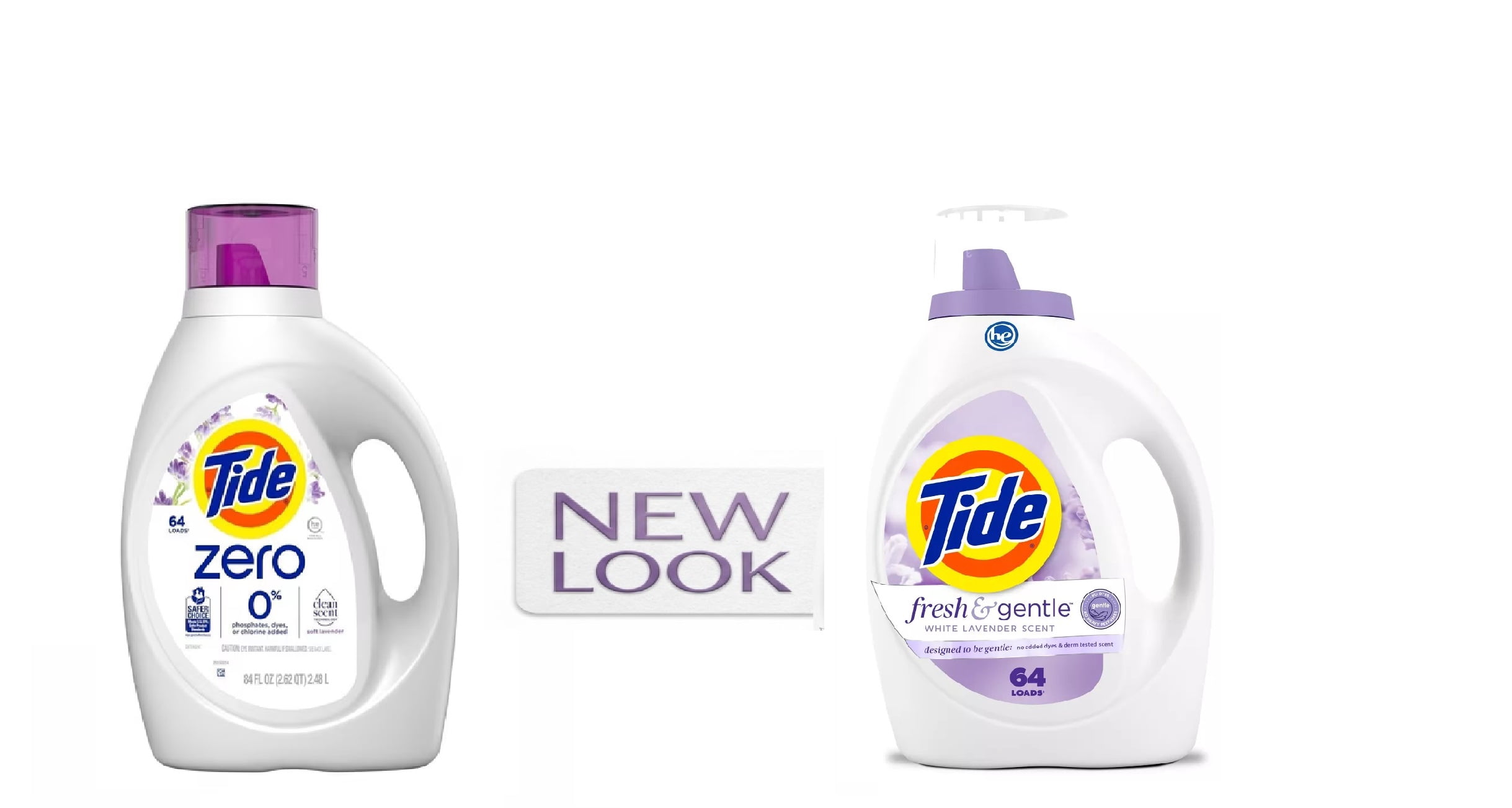 2X - Tide Lavender Scent Zero HE Compatible Soft Liquid Laundry Detergent - 84 fl oz