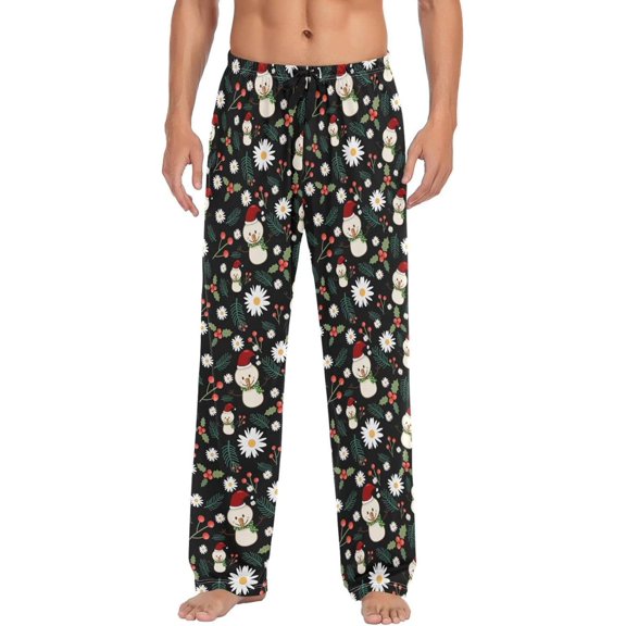 GZHJMY Christmas Pajama Pants for Men, Lounge Pants Lightweight Men Pajama Bottoms with Drawstring Pockets, Christmas New Year Birthday Gifts, Large