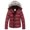 Red, variant on Women's Winter Coat Quilted Thicken Warm Puffer Jacket with Removable Fur Hood Red M