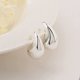 thumbnail image 2 of Pendientes de aro de oro grueso para mujer, aros abiertos huecos con forma de gota de agua, pendientes hipoalergénicos chapados en oro, joyería de moda para mujeres y niñas, plata, 2 of 6