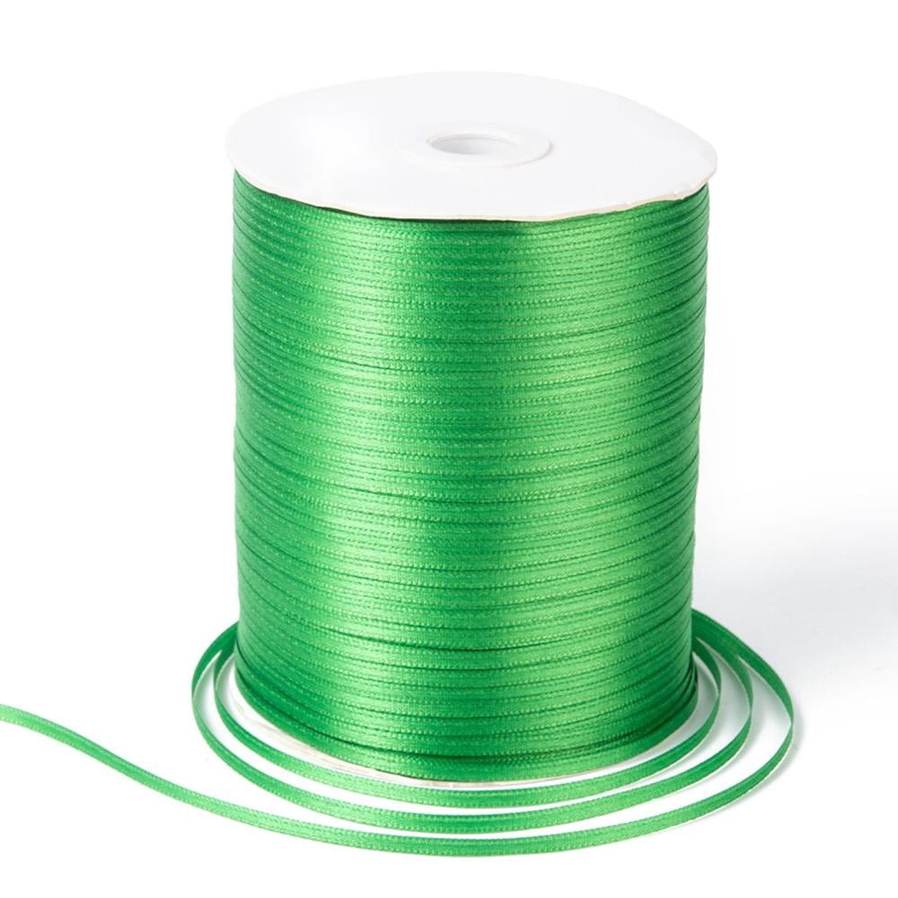 Double Face Satin Ribbon Polyester Ribbon Green 1/8 inch(3mm) wide 880yards/roll(804.672m/roll)