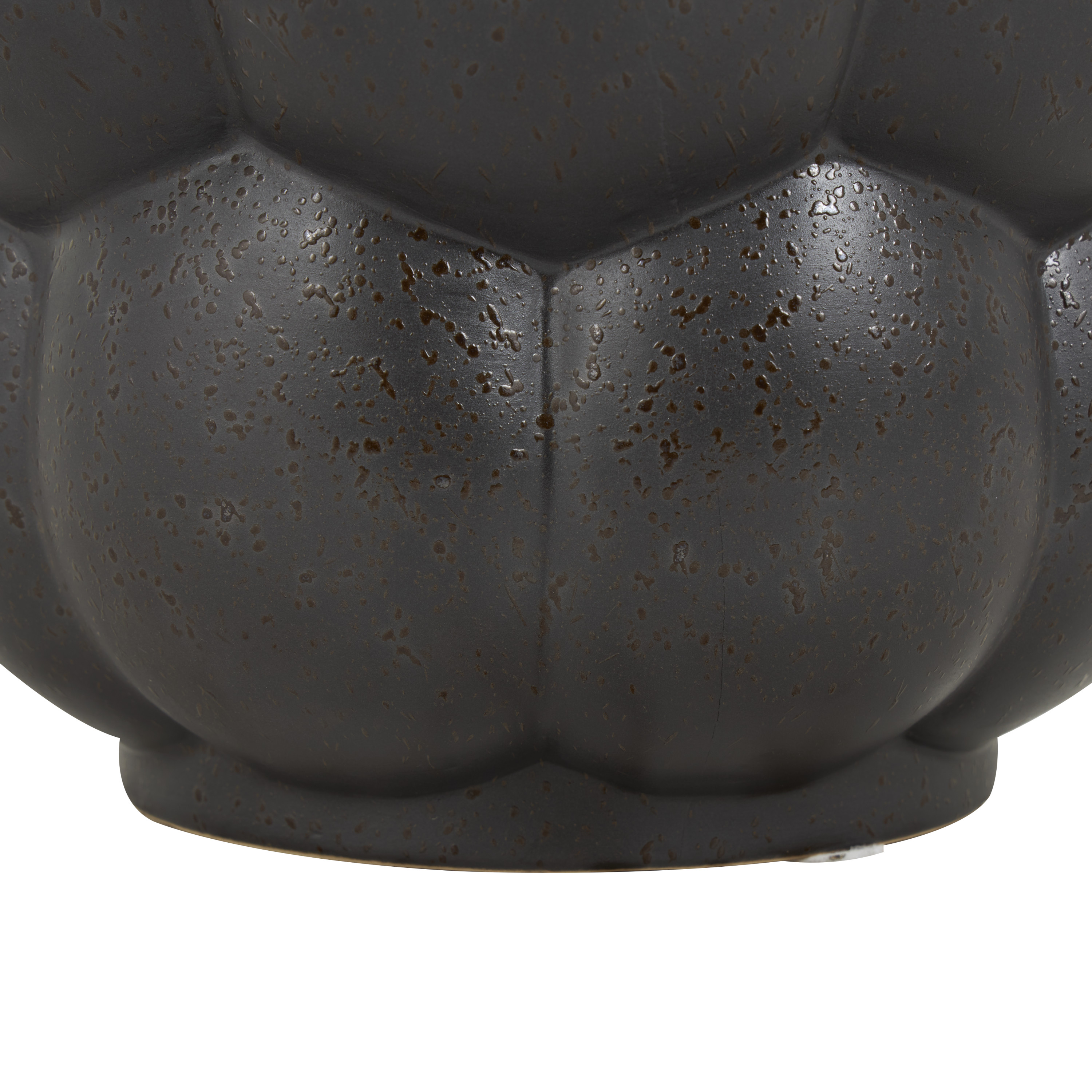DecMode 13" Wide Bubble Inspired Black Ceramic Vase with Distressed Speckled Texturing