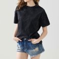 thumbnail image 1 of mfyjkho Tops Elegantes Para Mujer, Camisa De Verano Para Mujer, De Manga Corta, Cuello Redondo, Holgada, Con Estampado Versátil Y Cruzado En La Espalda Tops Para Salir Para Mujer Xl, 1 of 6