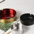thumbnail image 4 of Stainless Steel Round Thickening Anti-fall High Temperature Heat Resistant Ashtray, Living Room Desk Office Desk Ash Storage Tray Box-8CM blue, 4 of 5
