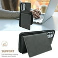 thumbnail image 3 of Compatible for Samsung Galaxy A13 4G Wallet Case with Card Slots Holder, Magnetic 2-in-1 Design PU Leather Purse Case, Flip Stand Durable Shockproof Protective Cover for Galaxy A13 4G, Gray, 3 of 11