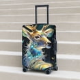 thumbnail image 5 of Yiaed Colorful Stained Glass Deer Print Travel Luggage Cover Suitcase Protector Fits 18-32 Inch Luggage Wheel Covers Patterned Elastic Luggage Anti-scratch（No luggage）-Medium, 5 of 5
