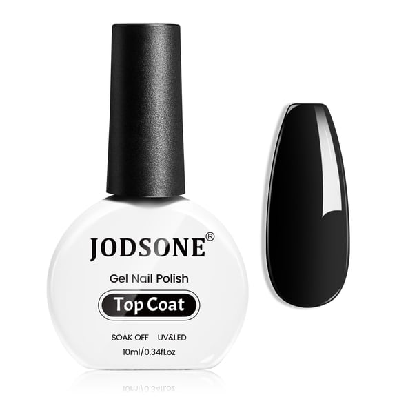 JODSONE 10ml No Wipe Gel Top Coat High Gloss Shine Finish Gel Nail Polish Requires U V LED Nail Lamp for Curing Home Salon DIY Manicure