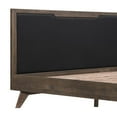 thumbnail image 5 of Armen Living Astoria King Platform Bed Frame in Oak with Black Faux Leather, 5 of 7