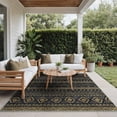 thumbnail image 3 of DEORAB Outdoor Rugs 6'X9' Patio Rug Three-Layer Material Imitation Silicone Spot Molding Camping Outside Rv Mat,Black & Brown, 3 of 11