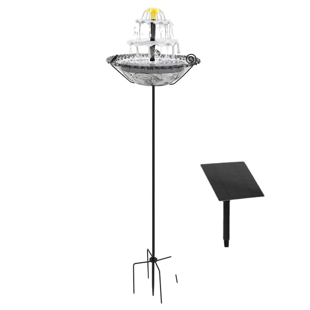 HWRETIE Solar Floating Bird Bath Feeder Hanging Bird Tub with Hook Outdoor Garden Bird Water Station Decorative Wildlife Feeding Accessory