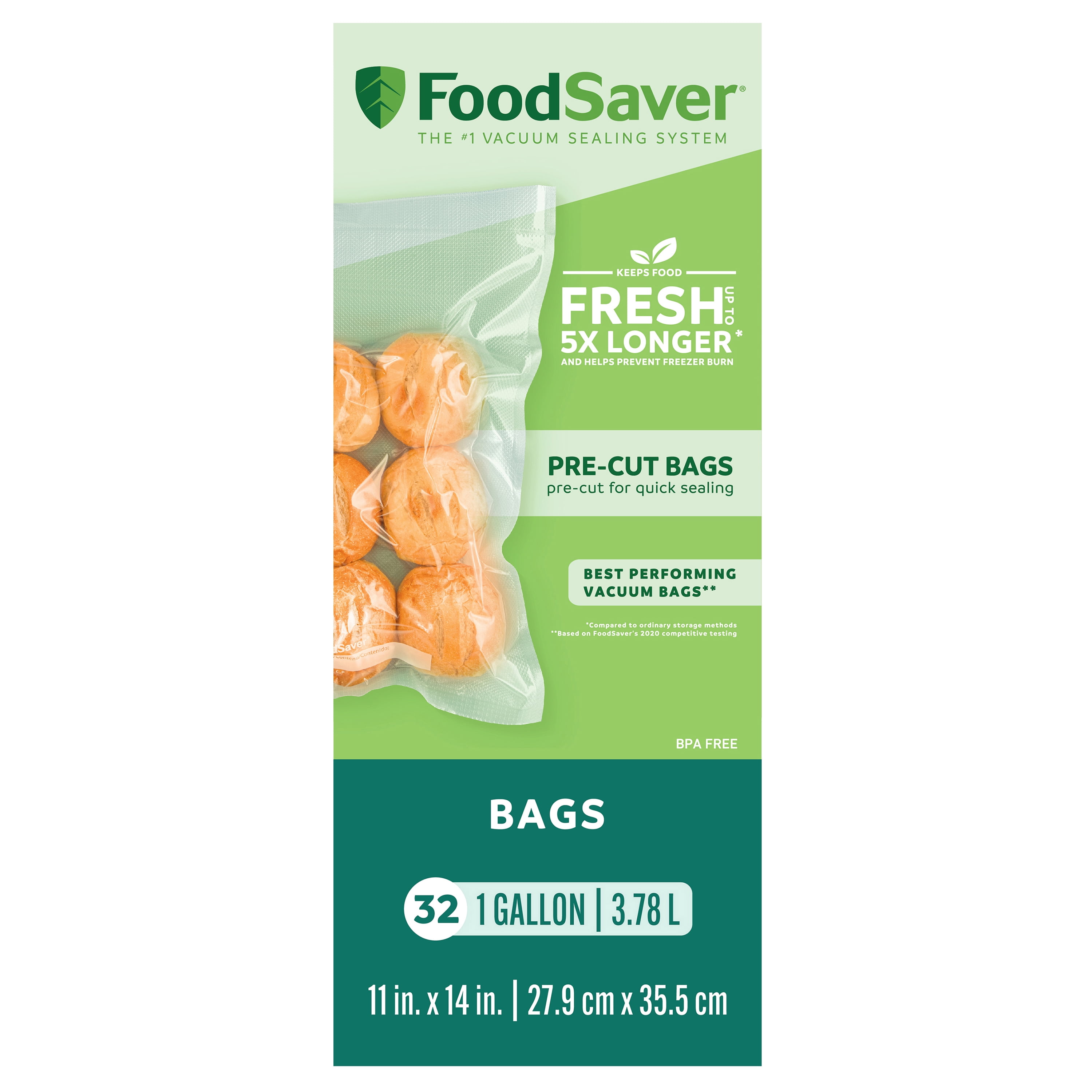 Sacs d’emballage sous vide FoodSaver de 3,78 L (1 gal), 32 unités