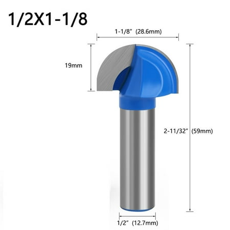 

RANMEI 1/2 shank Round Nose Two Flutes Router Bit Woodworking Cove Bit solid carbide