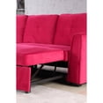 thumbnail image 3 of SC 91'' Wide Velvet Storage Sectional Reversible Sleeper Sofa & Chaise Red Classic,Modern & Contemporary, 3 of 5