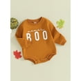 thumbnail image 4 of Musuos Baby Halloween Rompers 6 12 18 24Months Letter Print Long Sleeve Round Neck Bodysuit Infant Loose Fit Jumpsuits for Boys Girls, 4 of 10