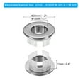 thumbnail image 2 of Uxcell Overflow Ring, Sink Round Cover Basin Trim Brass Insert in Hole Round Caps for Kitchen Bathroom, Silver 1Pcs, 2 of 5