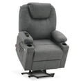 thumbnail image 4 of MCombo Large Power Lift Recliner Chair Sofa with Massage and Heat for Big and Tall Elderly People, 3 Positions, Cup Holders, and USB Ports, Extended Footrest, Fabric 7516(Large,Dark Grey), 4 of 9