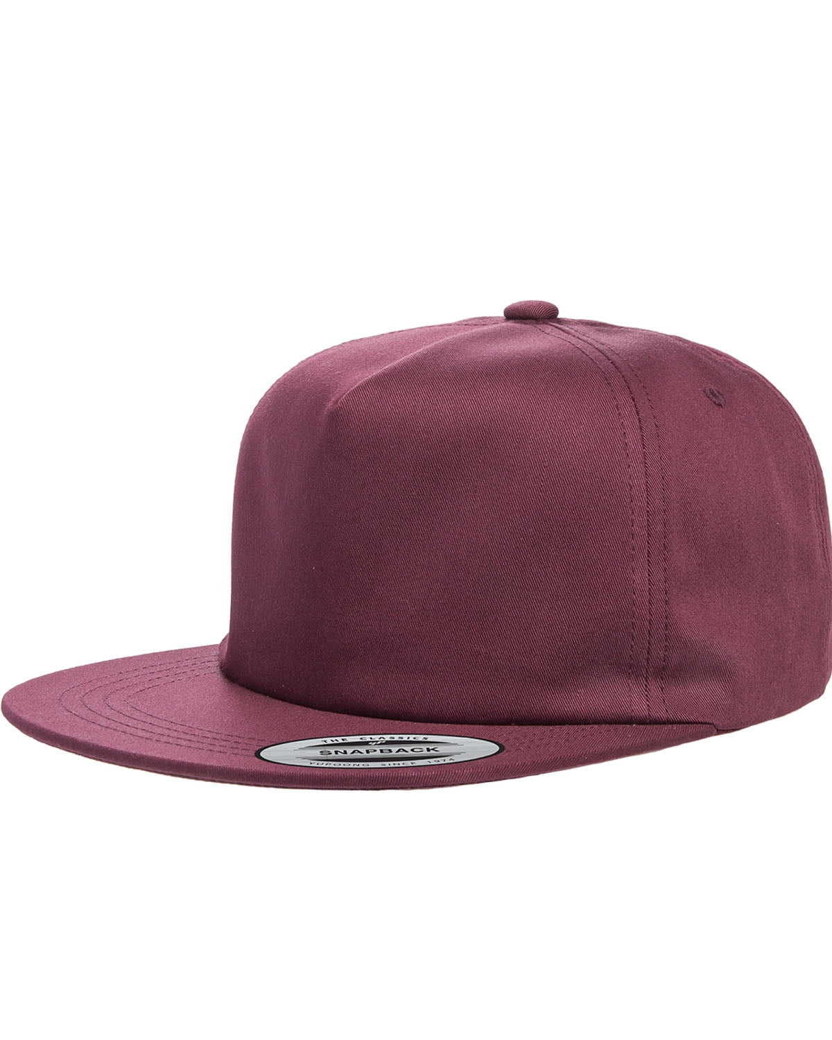 Yupoong The Yupoong Adult Unstructured 5Panel Snapback Cap MAROON