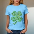 thumbnail image 4 of COMVALUE Funny Cute Shamrock Irish Graphic Tee Top for Women St Patricks Day Shirt (Sky Blue, XXL), 4 of 8
