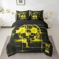 thumbnail image 2 of Erosebridal Ball Games Bedding King Size,Football Sport Bedding King Size,Yellow Neon Light Ombre Geometry Bedding Sets King Size,Super Cozy Room Decoration Reversible,7pcs, 2 of 6