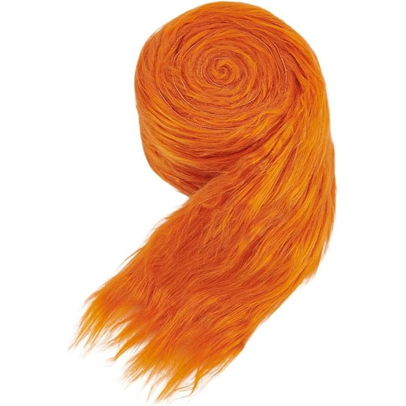 Orange Faux Fur Fabric Precut Strips Precut Polyester Strip Craft Fake Fur for Christmas Decoration Cosplay Costume DIY Craft Gnomes Beard Santa Claus Hair Dwarf