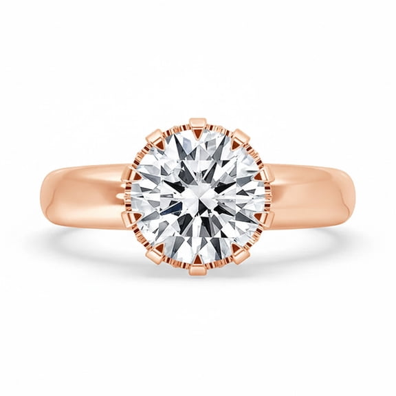 1 to 3 Carat Round Brilliant E VS2 Lab Grown Diamond Old European Cut Ring
