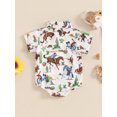 thumbnail image 4 of Suealasg Western Baby Boy Romper 3 6 12 18 Months Infant Boys Short Sleeve Horse Print Lapel Bodysuit Newborn Summer Jumpsuits Clothes, 4 of 7