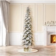 thumbnail image 3 of Lápiz flocado preiluminado Christmas Tree Glitzhome de 11 pies, abeto, 3 of 9