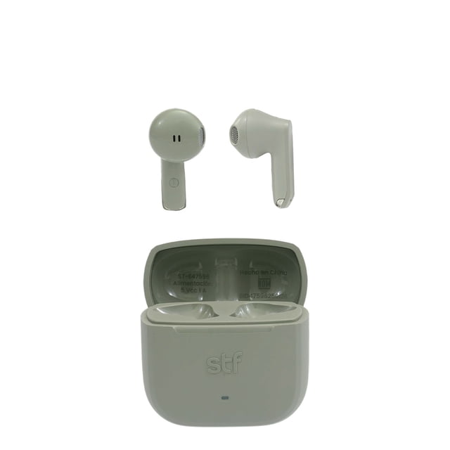 Audífonos Inalámbricos TWS STF HYRO con Cancelación de Ruido ENC, 4 Micrófonos, Bluetooth, 35-42h de Batería, Estuche de Carga Tipo C, color verde