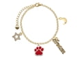 thumbnail image 2 of Delight Jewelry Silvertone Large Red Paw Goldtone Dream Big Charm Bracelet, 7.5+2" Extender, 2 of 4