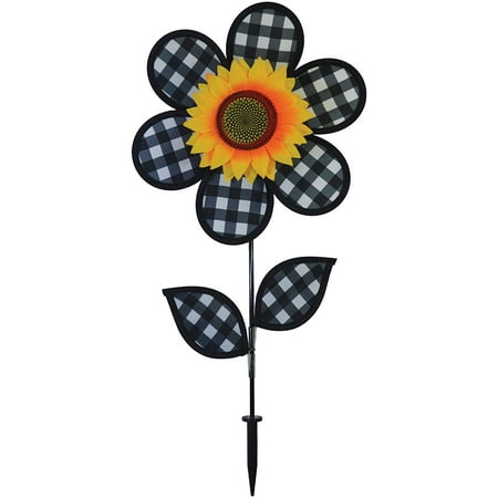 In the Breeze 2660 – 12 Inch Gingham Sunflower Wind Spinner with Leaves – Colorful Flower for your Yard and Garden In the Breeze 2660 – 12 Inch Gingham Sunflower Wind Spinner with Leaves – Colorful Flower for your Yard and Garden