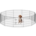 thumbnail image 1 of PawHut Foldable Metal Exercise Pet Playpen Yard Dog Puppy Kennel 12 Panels, 1 of 10