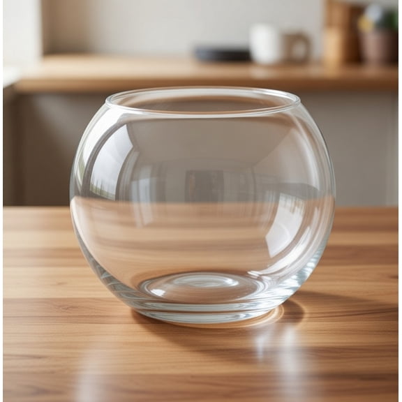 Clear Round Bubble Glass Bowl - 6 Inch Diameter Decorative Vase Terrarium Fish Bowl Centerpiece for Home Wedding Event Flowers Plants