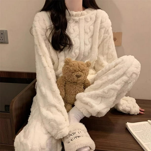 Conjunto Peluche Mujer Jogger Con Peluche Conjunto De Pijama De