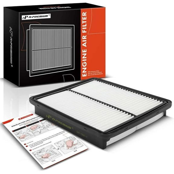 A-Premium Engine Air Filter Compatible with Hyundai & Kia Models - Santa Fe, Sonata, Optima, Sorento, Azera, 2010-2017 - Rigid Panel Air Filter - Replace# CAP10881, 28113-2P100