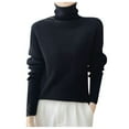 thumbnail image 1 of Chandail Col Roulé pour Femmes Hiver Tricoté Ajusté Col Montant Doux Chaud Confortable Décontracté Élégant Confortable, 1 of 5