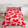 thumbnail image 2 of Homewish Graffiti Loves Pattern Queen Comforter Set,Happy Valentine'S Day Bedding Sets,Pink Red Bedding Comforter Set For Girls Kids,Super Cozy Room Decor Reversible,3 Pieces, 2 of 8