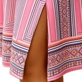 thumbnail image 6 of Mifsaly Boho Dresses for Women Plus Size Scoop Neck Short Sleeve Summer Dress Side Split Geometric Print Lightweight Beach Vacation Sundresses L, 6 of 6