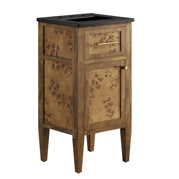 Modway Elysian 18" Wood Bathroom Vanity in Black Brown